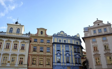 Fototapeta na wymiar Architecture from Prague with blue sky