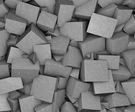 Abstract background broken concrete cubes © injenerker