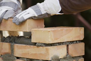 Bricklaying brick wall