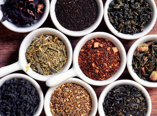 assortment of dry tea
