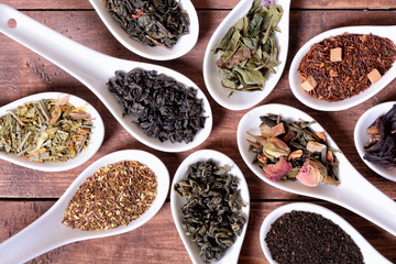 assortment of dry tea