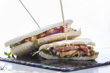 sliced club sandwich