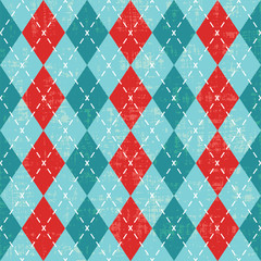 Colorful scratched argyle pattern inspired vector background