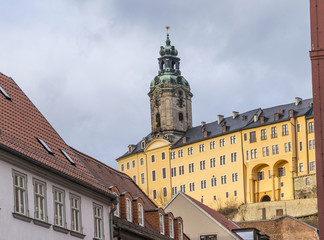 view to old town of Rudolstein in Thuringia