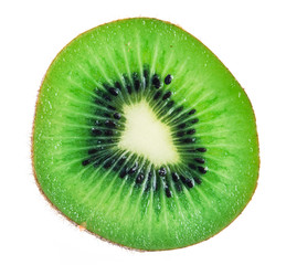 Fototapeta na wymiar Slice of fresh kiwi fruit isolated