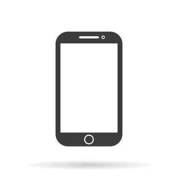 Icon smartphone, vector illustration with shadow on a white background