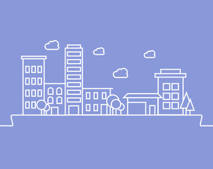 Fototapeta premium City background, urban landscape. Vector