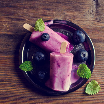 Homemade Popsicle Blueberry