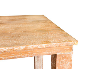 empty wooden table top isolated on white background
