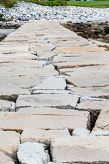 Flat Stones on Walkway in Maine