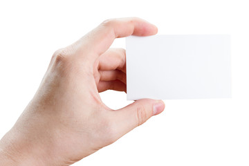 Obraz premium hand holding blank business card