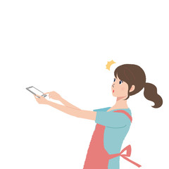 スマートフォン　主婦　イラスト