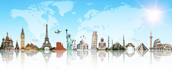Travel the world monument concept
