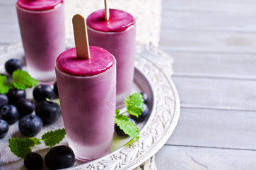 Homemade popsicle blueberry