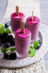 Homemade popsicle blueberry