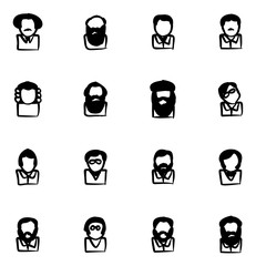 Avatar Icons Famous Scientists Freehand Fill