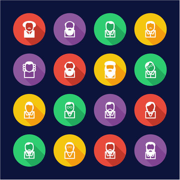 Avatar Icons Famous Scientists Flat Design Circle