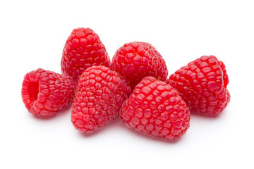 Raspberry isolated on the white background.