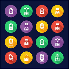 Avatar Icons Famous Dictators Flat Design Circle