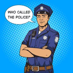 Poster Pop Art Policeman pop art style vector illustration