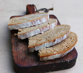 Sliced bread cutting board