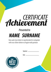 vertical certificate template,diploma,Letter size ,vector