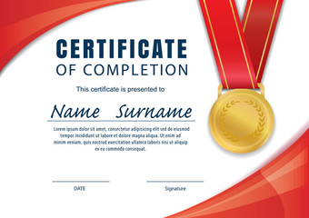horizontal certificate template,diploma,A4 size ,vector