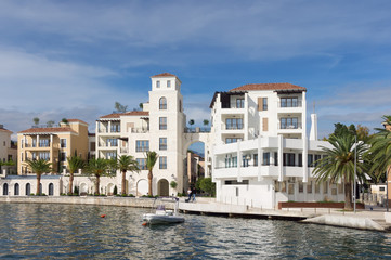 Obraz premium Montenegro. Embankment of Tivat city. 