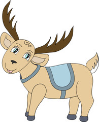vector illustration brown deer