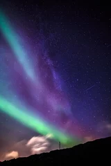 Fotobehang Northern lights over Nuuk city, October 2015, Greenland © vadim.nefedov