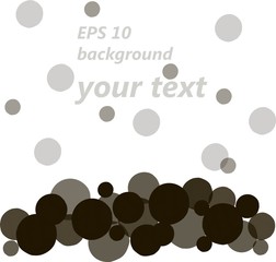 Black, grey balls below on a white background, hand draw, design element, place for text, vector
