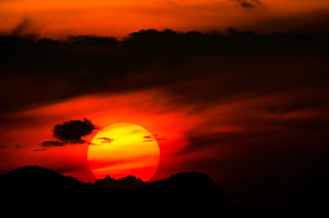 Big rising sun.