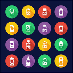 Avatar Icons Set 4 Flat Design Circle