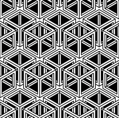 Endless monochrome symmetric pattern, graphic design. Geometric