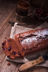 chocolate cake with cherries