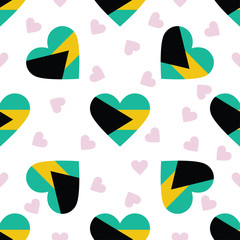 Bahamas independence day seamless pattern. Patriotic country fla
