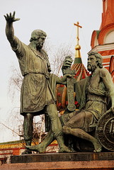 Fototapeta na wymiar In the center of Moscow - Monument to Prince Pozharsky