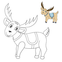 deer color and contour vector illustration