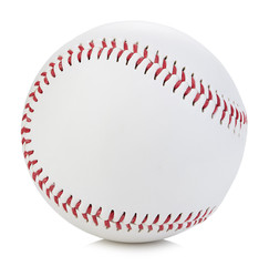 Baseball ball close-up on a white background.