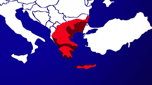 Greece Europe Country Nation Map Zoom In Close Up Geography