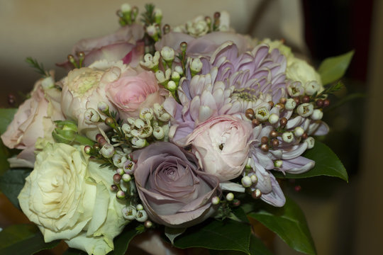 A bridal bouquet from a close range