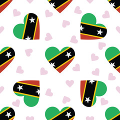 Saint Kitts and Nevis independence day seamless pattern. Patriot