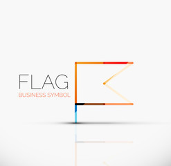 Logo flag, abstract linear geometric business icon