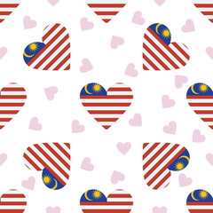 Obraz premium Malaysia independence day seamless pattern. Patriotic country fl