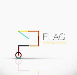 Logo flag, abstract linear geometric business icon