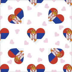 Serbia independence day seamless pattern. Patriotic country flag