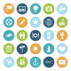 Flat design icons for travel and leisure