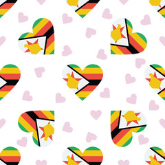 Zimbabwe independence day seamless pattern. Patriotic country fl
