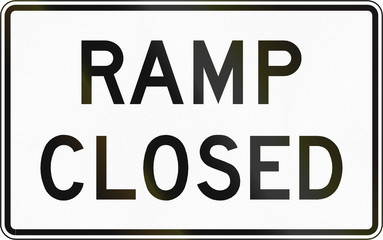 Road sign used in the US state of Virginia - Ramp closed