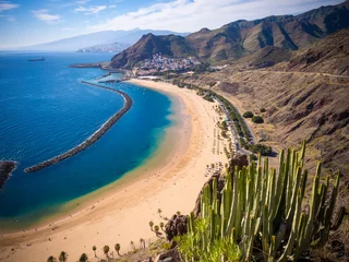 Foto op Plexiglas Las Teresitas-strand dichtbij San Andres, Tenerife, Canarische Eilanden, Spanje © salparadis